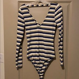 Striped body suit
